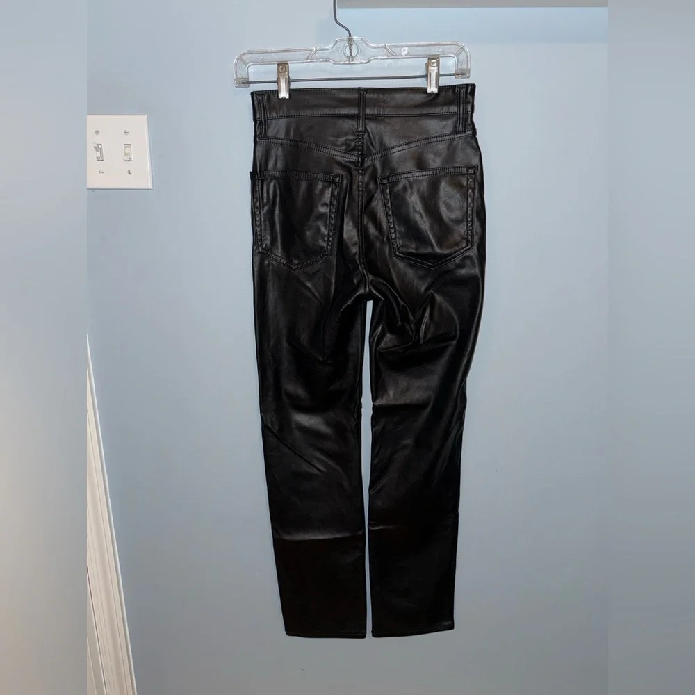 Gap Sky High Cheeky Straight Vegan Leather Pants (Size 25) - Picture 4 of 7